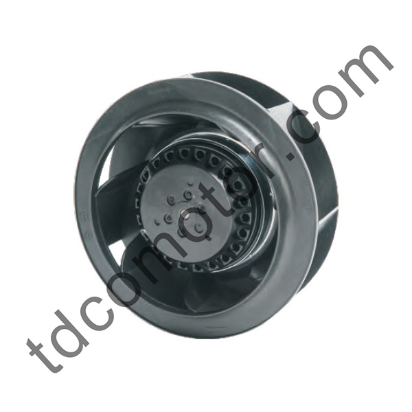 133 mm AC spätne zakrivený radiálny ventilátor